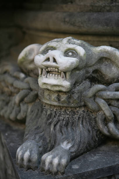 istock Strange animal sculptured in stone column on Lisbon catedral 173837675
