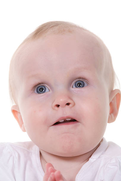 istock Adorable baby on white 173837692