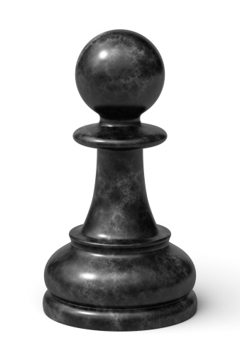 Black pawn - one of 12 chess pieces (classic Staunton marble chess set).