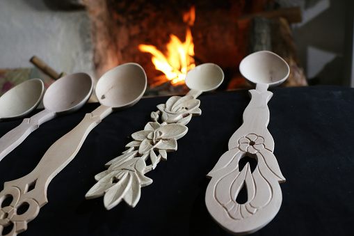 Traditional handmade wooden spoons