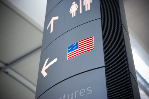 Direction sign at the airport