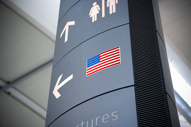 Sign for American destination stock photo