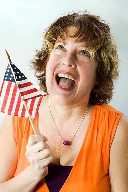 istock Woman with a Flag 173839425