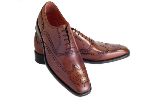 Elegant handmade brown shoes.