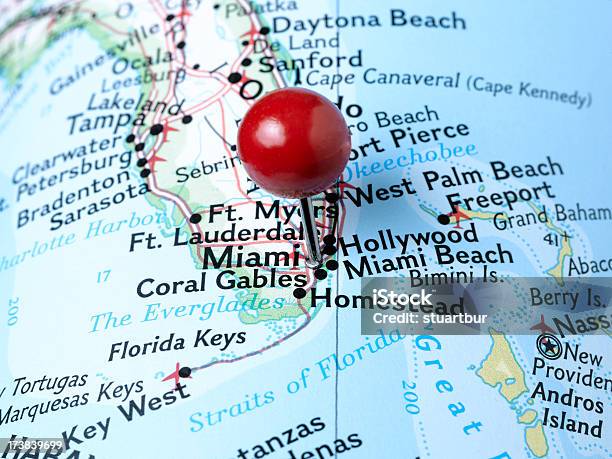 Foto de Macro De Miami e mais fotos de stock de Cartografia - Cartografia, Comemoração - Evento, Destino turístico