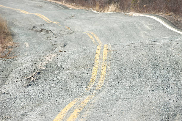 istock Permafrost Damaged Road near Yellowknife. 173840119