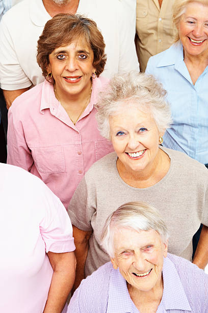 istock Group of happy senior women smiling 173840310