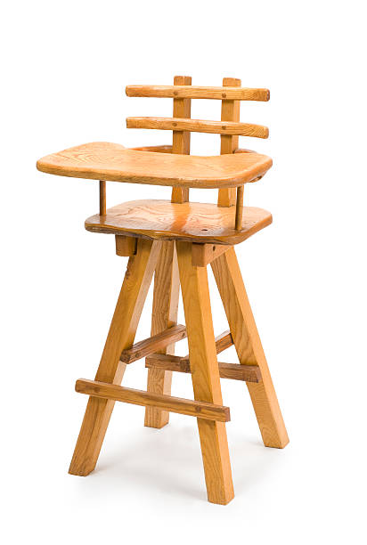 istock Unique wooden high chair-isolated on white 173840567