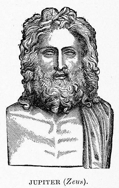 зевс jupiter king of the gods - greece roman god god greco roman stock illustrations