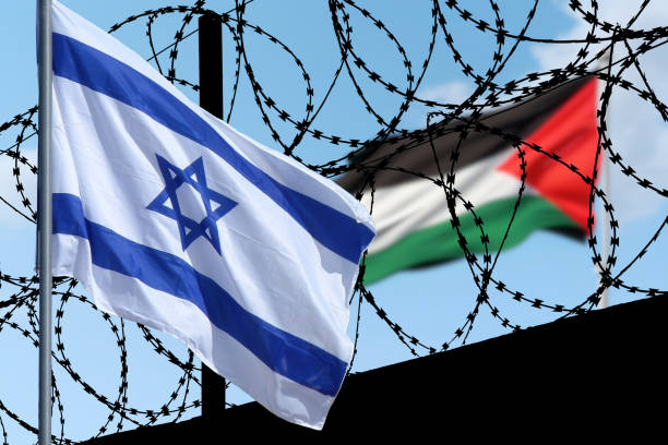 Heavily guarded border between Palestine and Israel