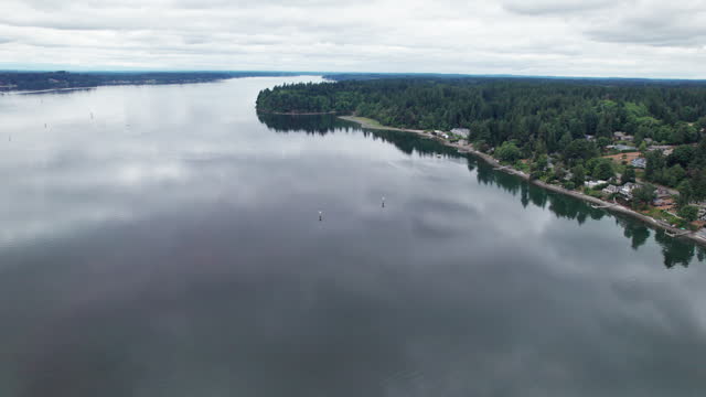 Drone Shot of Residential Area in Olympia, Washington