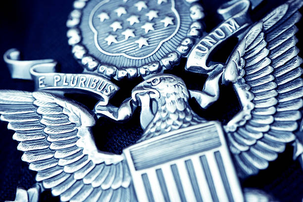 US official pin stock photo