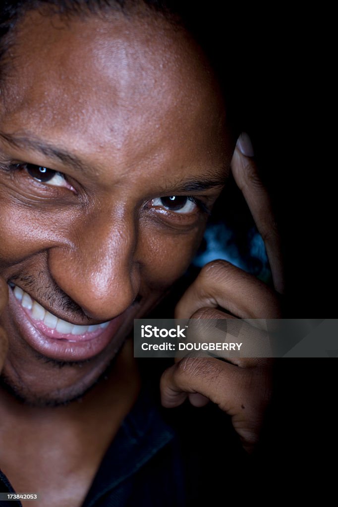 Black man smiling Young African American male smiling  30-34 Years Stock Photo