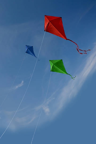 Three kites stock photo