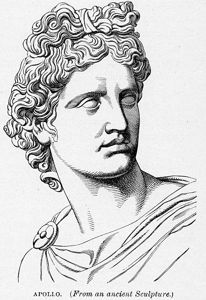 аполлон бог света и солнце - greece roman god god greco roman stock illustrations