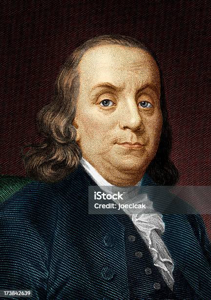 Ben Franklin Eingefärbt Stock Vektor Art und mehr Bilder von Benjamin Franklin - Benjamin Franklin, Porträt, Berühmte Persönlichkeit