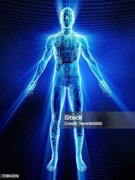 Tech Inside Body Male Body Covered In Electronic Circuits Stock Photo - Download Image ...