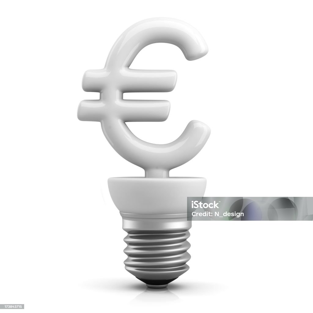 Euro Ampoule fluorescente - Photo de Symbole de l'euro libre de droits