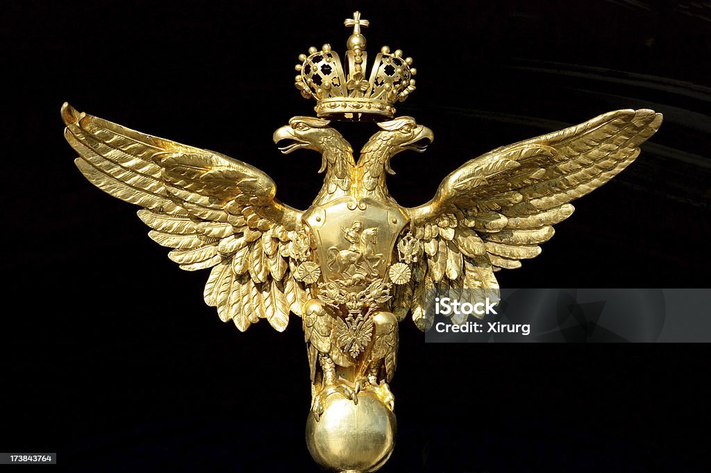 Goldener Doppel Kopf Adler-symbol von Russland - Lizenzfrei Doppeladler Stock-Foto