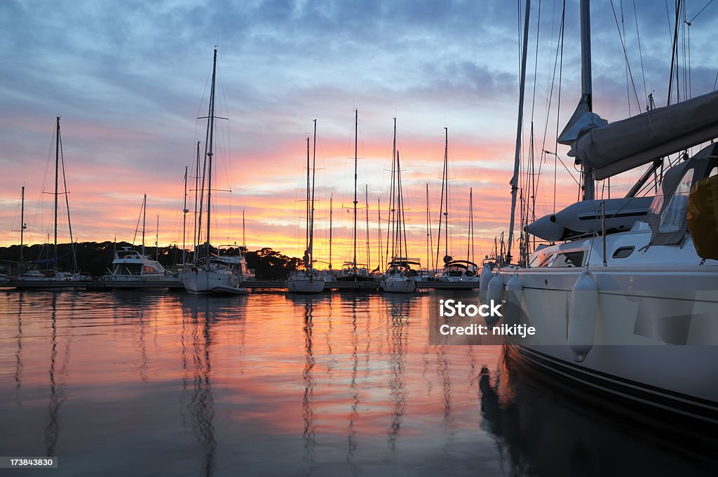 Harbor bei Sonnenuntergang - Lizenzfrei Porquerolles Stock-Foto