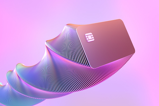 Credit Cards, multi colored, digitally generated image.