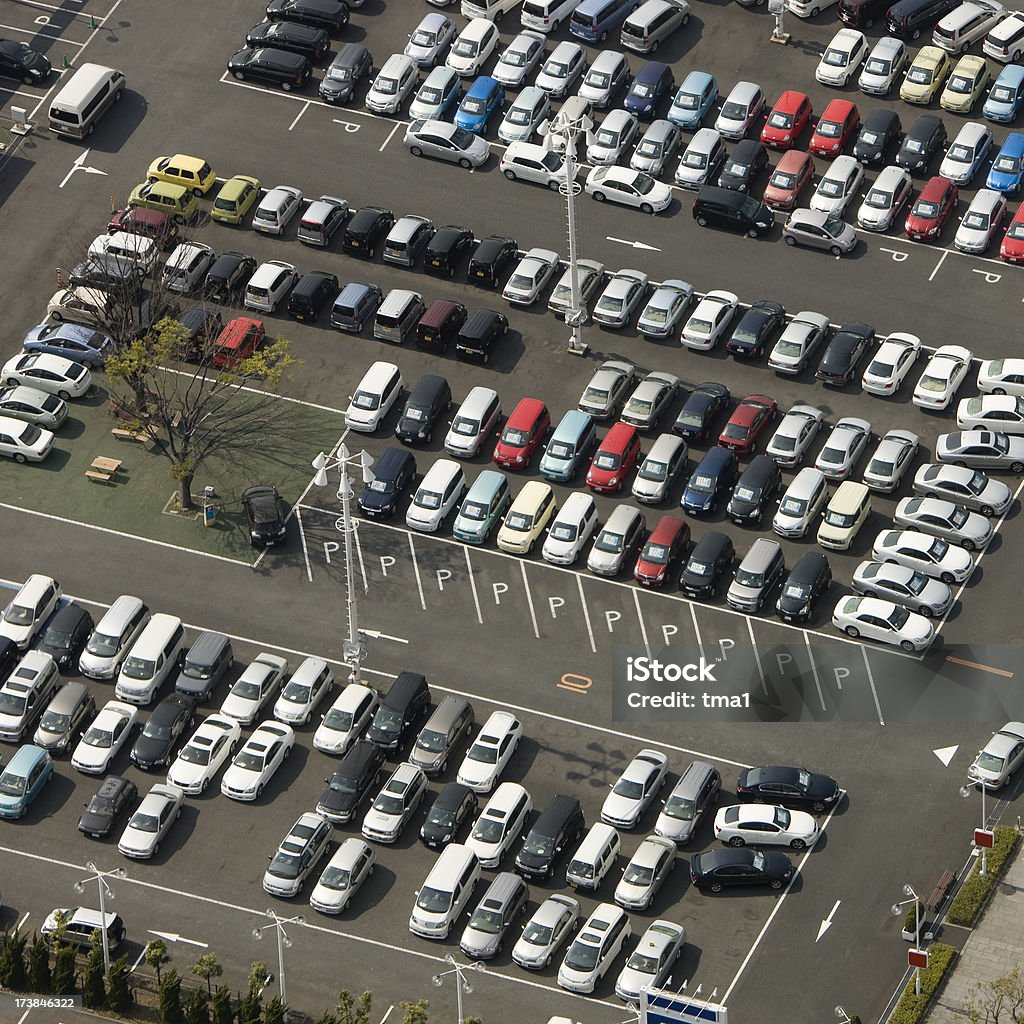 Autosalone aerea di - Foto stock royalty-free di Parcheggio