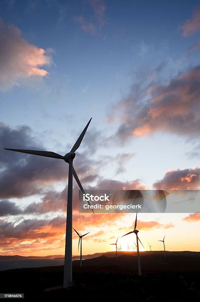 Wind Farm bei Sonnenuntergang - Lizenzfrei Australien Stock-Foto