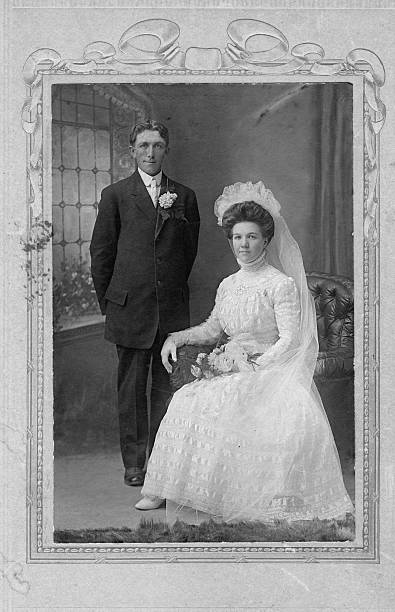 Vintage Wedding photo of a wedding in 1908 1908 stock pictures, royalty-free photos & images