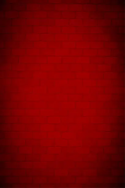 Vector illustration of Vertical rustic rough bright vibrant solid dark red maroon color brickwall textured grunge vector backgrounds