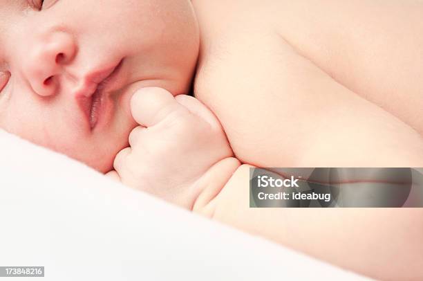 Newborn Baby Closeup Stock Photo - Download Image Now - Baby - Human Age, Newborn, Human Skin