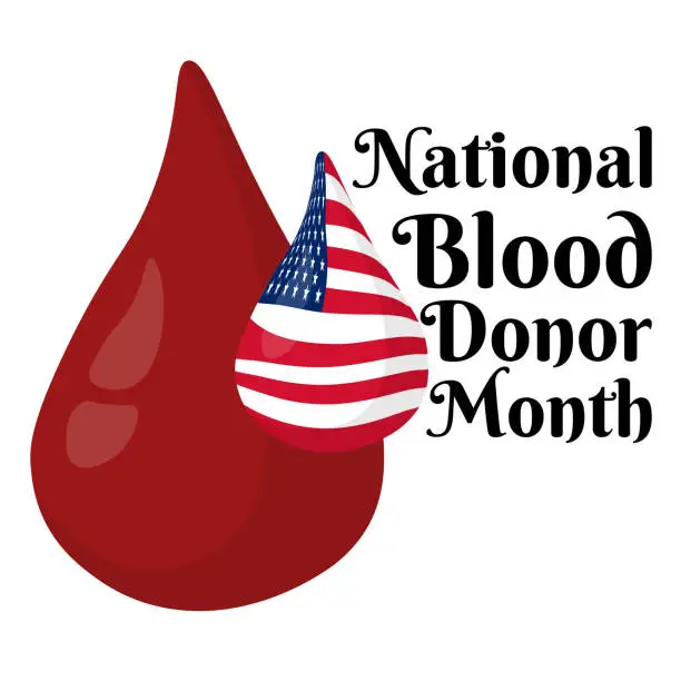 Vector illustration of National Blood Donor Month, design of a banner or poster on a socially significant topic