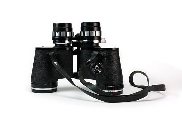 istock Antique Black Binoculars Isolated on White Background Profile 173849389