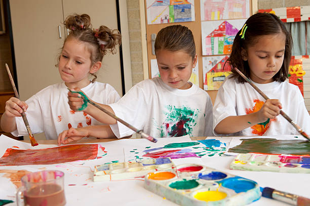 istock Little children painting 173849558