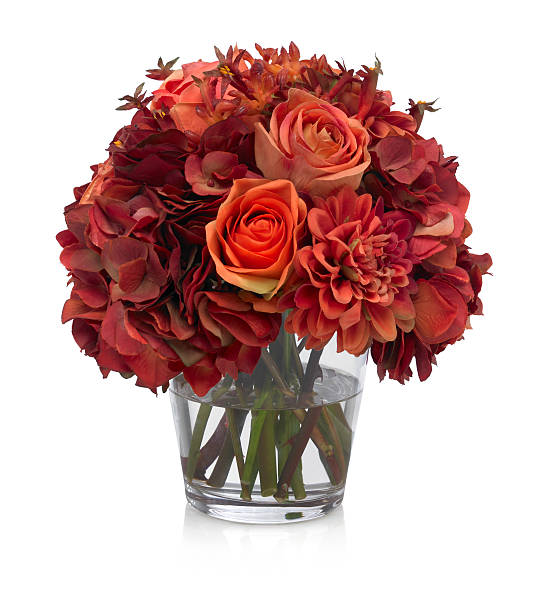 istock Cinnamon Hydrangea, Rose and Dahlia Bouquet on white background 173849714