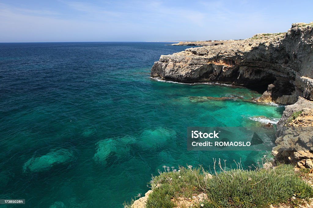 Santa Maria de grutas Leuca, Região de Puglia Itália - Royalty-free Mar Foto de stock