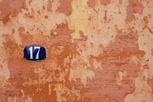number plate on an Italian houseOTHER BACKGROUNDS IN: