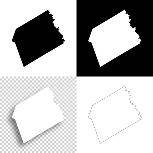 Vector illustration of Milam County, Texas. Maps for design. Blank, white and black backgrounds