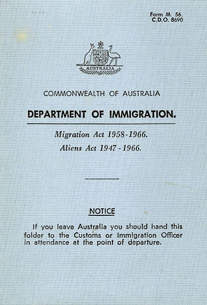 istock 1960's Australian Immigration card 173850628