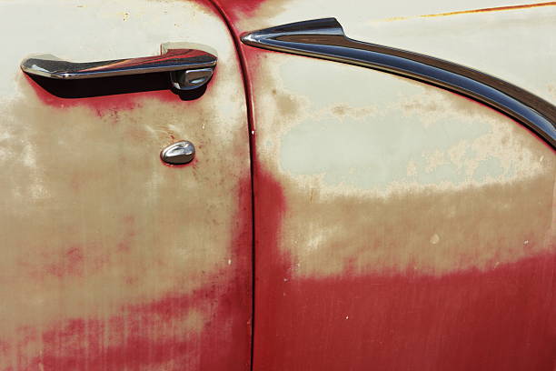 carrozzeria veicolo porta chrome - vehicle door vintage car collectors car sedan foto e immagini stock