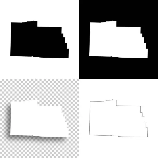 Vector illustration of Carter County, Missouri. Maps for design. Blank, white and black backgrounds