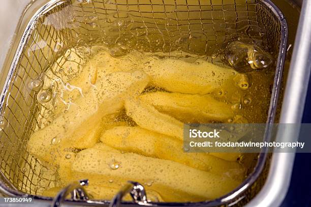 Deep Frying Chips Stock Photo - Download Image Now - Cooking Oil, French Fries, Heat - Temperature