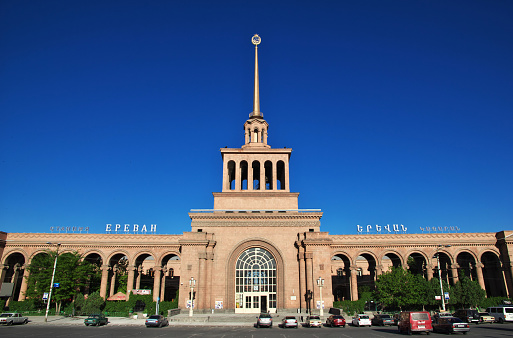 Yerevan, Armenia, 03 MAY 2013: The railway station in Yerevan, Armenia