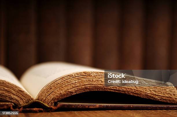 Vintage Book Set Research Stock Photo - Download Image Now - Bible, Research, Antique