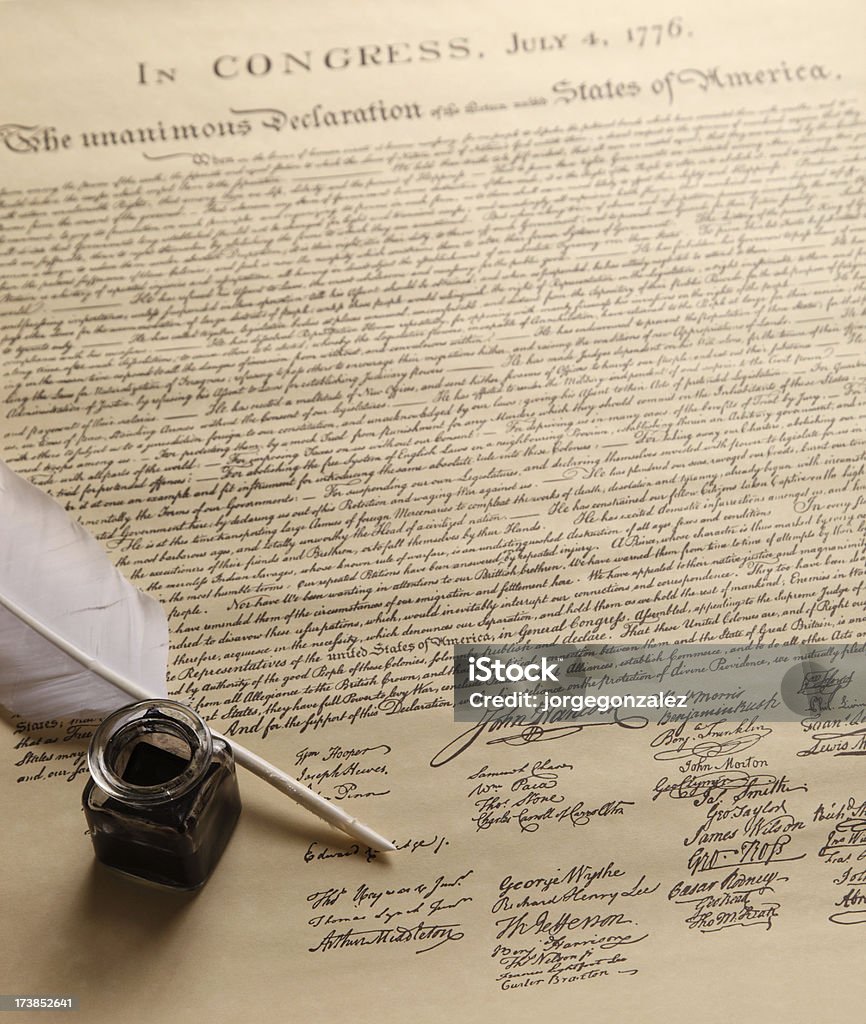 Documento de declaración de la independencia - Foto de stock de Cuatro de julio libre de derechos