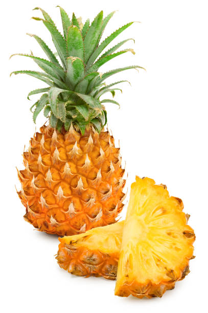 istock pineapple isolated on white background. sliced. exotic fruit. clipping path. top view 1738527951