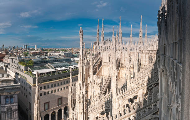 istock Milan ornate spires cityscape 173852797