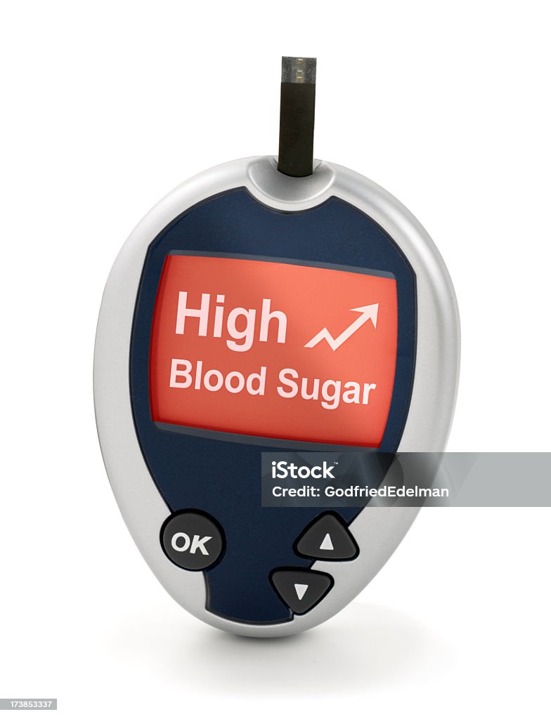 O açúcar no sangue em Glucose quadrados - Foto de stock de Exame de Açúcar no Sangue royalty-free