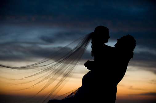 Wedding couple silhouette