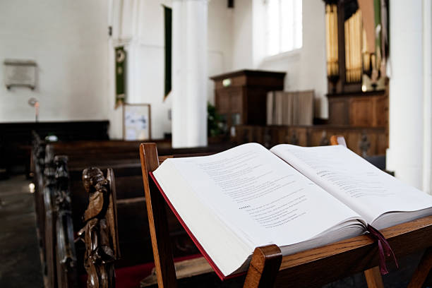 istock An open gospel book in a church 173853869