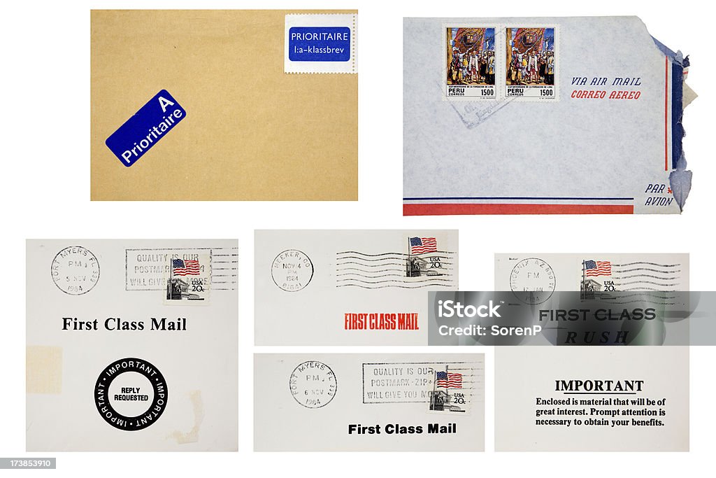 Postmarks und Stornierungen - Lizenzfrei Brief - Dokument Stock-Foto